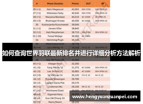 如何查询世界羽联最新排名并进行详细分析方法解析
